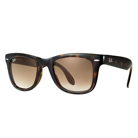 Wayfarer Classic Plegable Unisex Sunglasses Lentes: Marrón, Montura: Habana