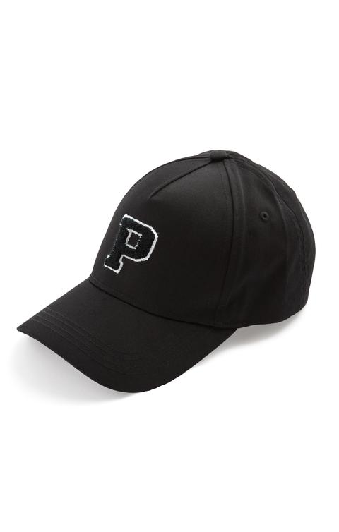 Gorra De Béisbol Negra Con Inicial P