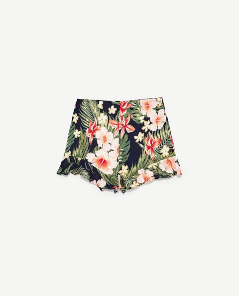 Bermuda Shorts Floreali Volant