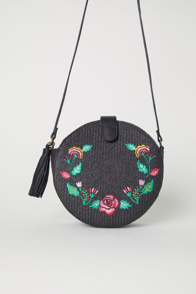 H & M - Borsa A Tracolla Con Ricami - Nero