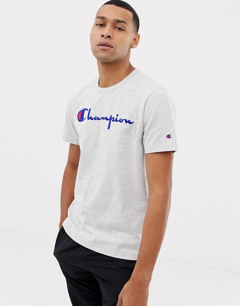 Camiseta Gris Con Logo De Texto De Champion