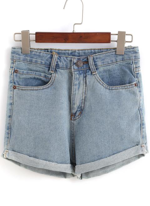 Short Tiro Alto Denim