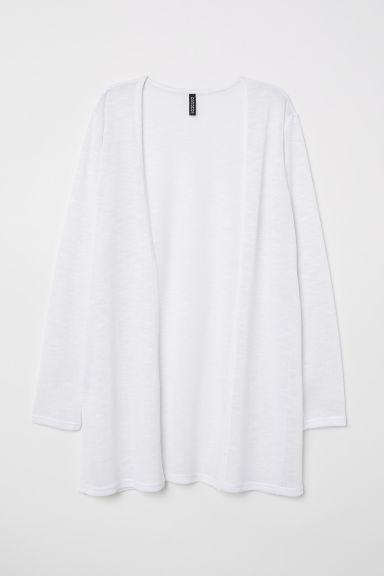 H & M - Cardigan In Maglia Fine - Bianco