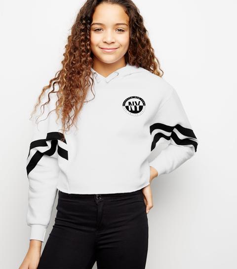 Girls White New York City Hoodie