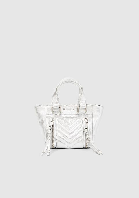 Sac Cabas Cuir Le 1440 Nano Argent Leather Story Femme