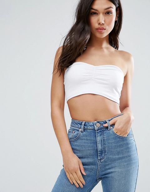 Asos - Ultimate - Top Corto A Fascia - Bianco