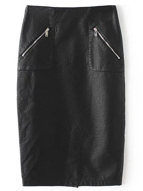 Pu Leather Pencil Skirt