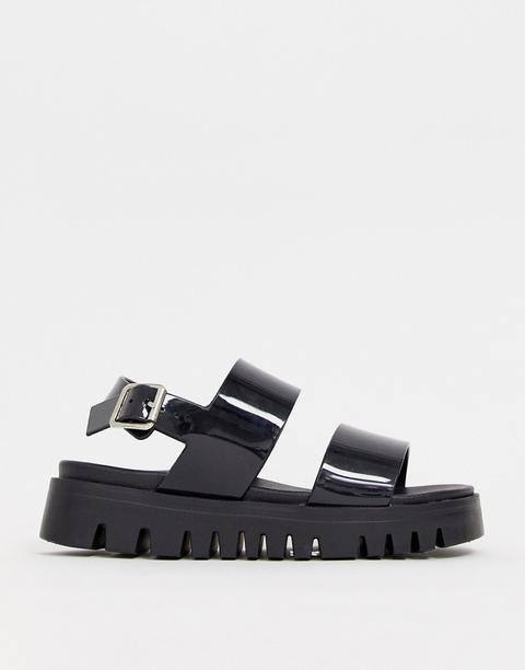 Asos Design - Fadey - Sandali Bassi E Robusti In Gomma - Nero