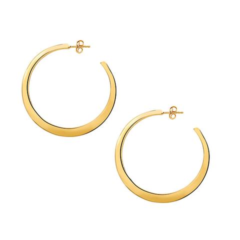 Gold Flat Large Hoop Earrings