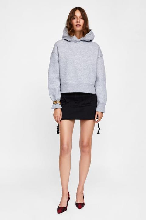 zara cropped hoodie