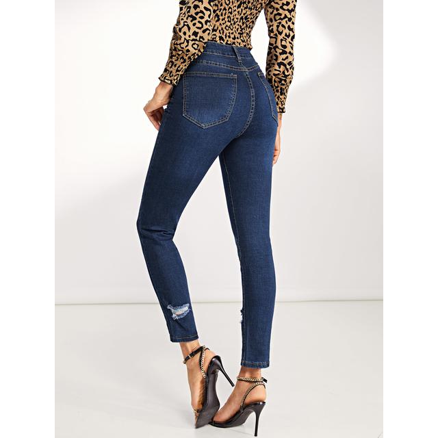 Jeans Strappati Con Vita Alta from SheIn on 21 Buttons