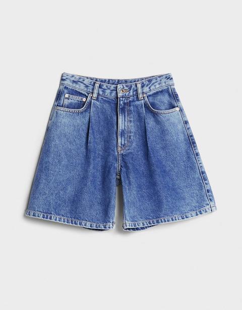 Bermuda Denim Con Pinzas