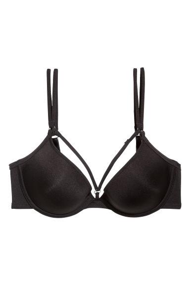 H & M - Microfibre Push-up Bra - Black