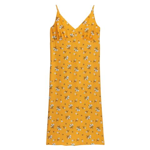 Robe Droite À Fines Bretelles, Imprimée Fleurs