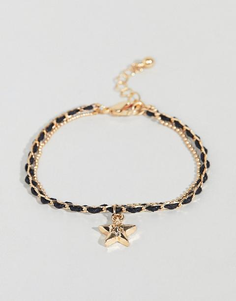 Asos Design - Bracciale Multifilo In Tessuto - Oro