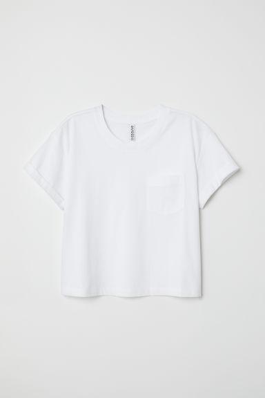 H & M - T-shirt Corta - Bianco