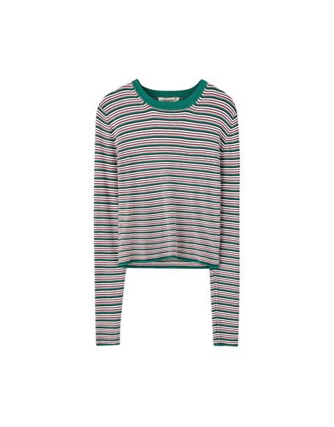 Jersey Canalé Cropped Escote Redondo