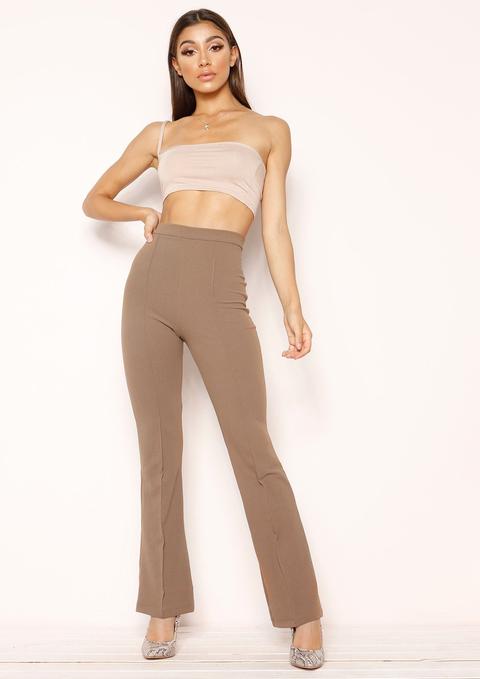 Nikita Brown High Waist Straight Leg Trousers