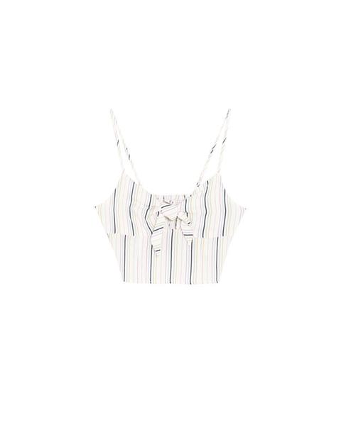 Top Cropped Nudo Delantero Rayas
