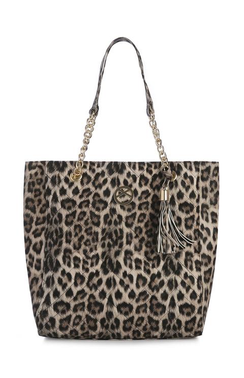 Bolso Tote Con Estampado De Leopardo