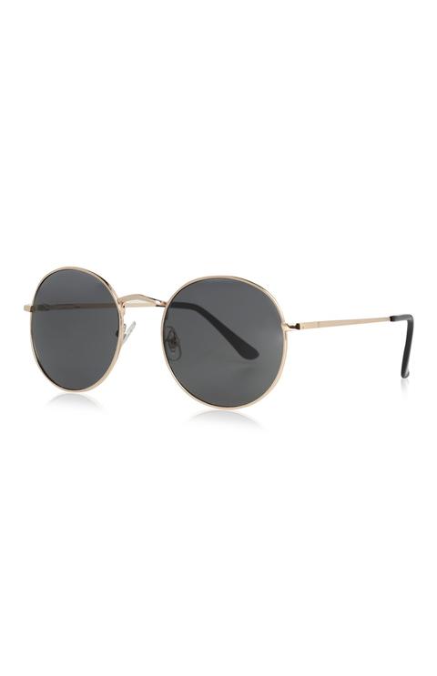 Gold Round Frame Sunglasses