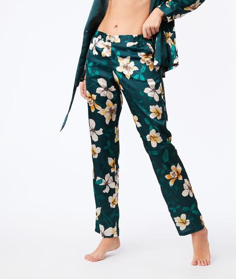 Pantalon Large Imprimé Floral - Gwenda - Nuit - S - Vert - Femme - Etam