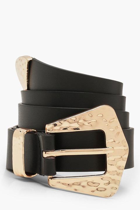 Ceinture À Boucle Western Martelée