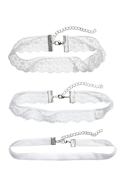 H & M - Choker, 3 Pz - Bianco