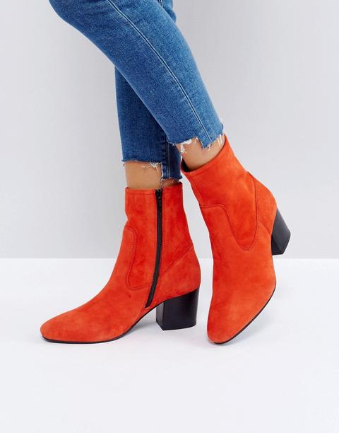 Asos - Ruben - Stivaletti In Pelle - Rosso