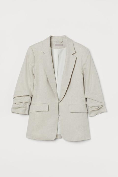 Linen-blend Jacket - Beige