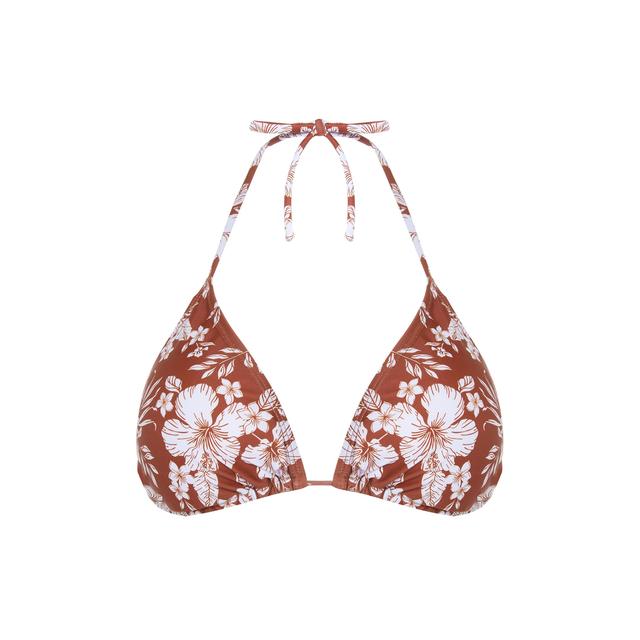 brown floral swimsuit