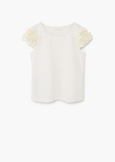 Camiseta Flores Bordadas