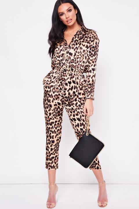 Misspap leopard store print jumpsuit