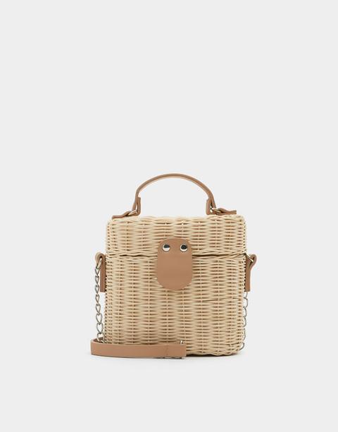 Straw Box Crossbody Bag