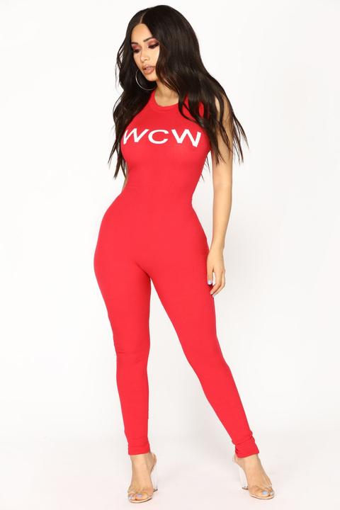 Woman Crush Wednesday Jumpsuit - Red