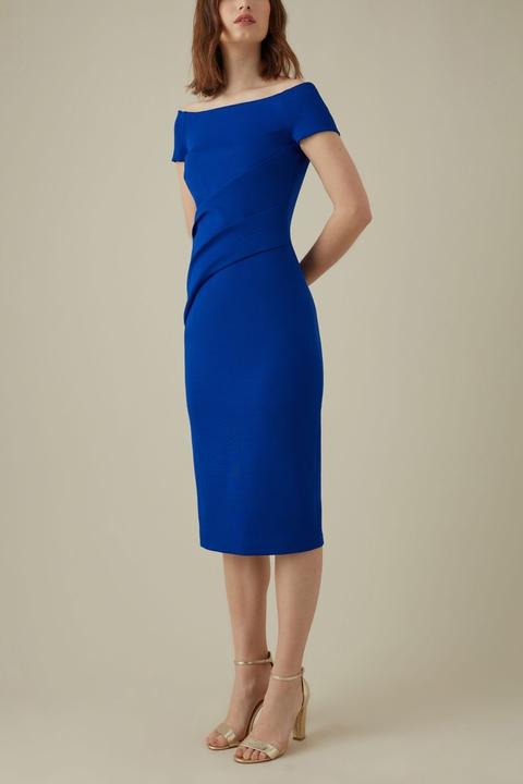 cobalt blue bardot dress