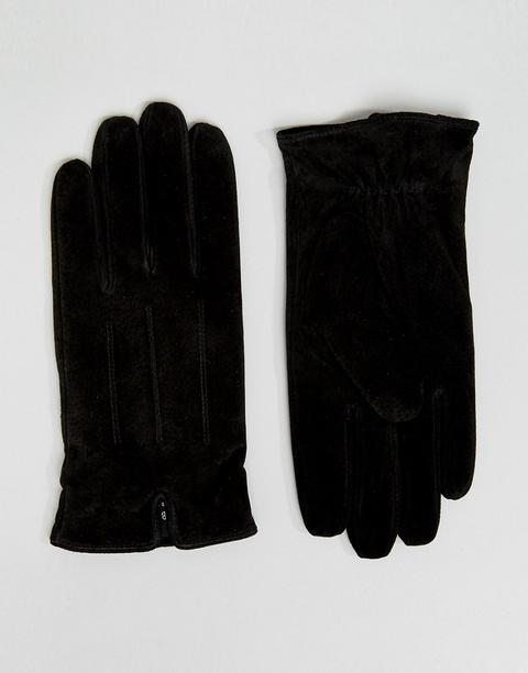 Guantes De Ante Negros De Barneys