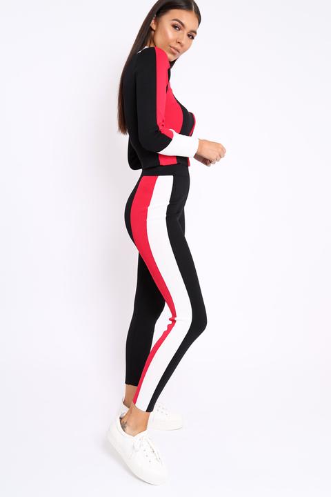 black and white striped tracksuit