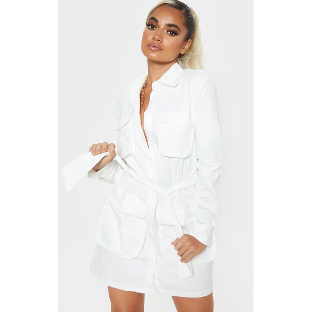 petite white shirt dress