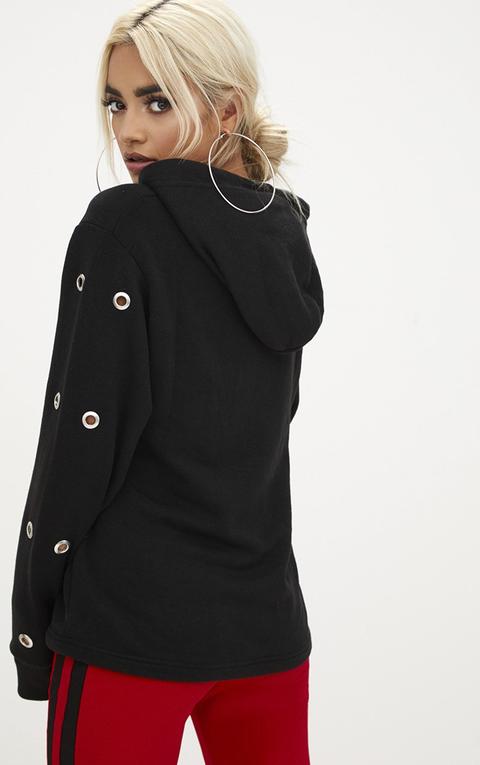 Black Eyelet Hoodie