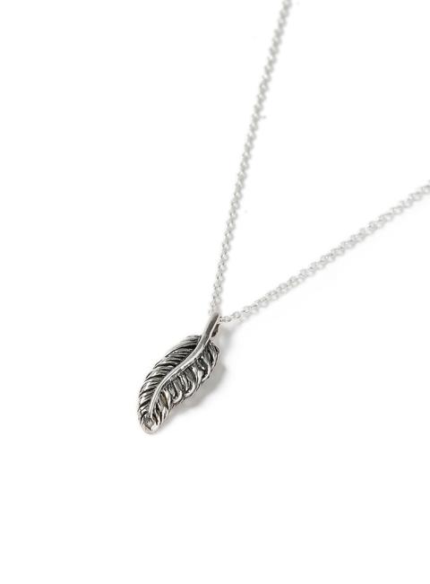 Mens Sterling Silver Feather Necklace*, Silver