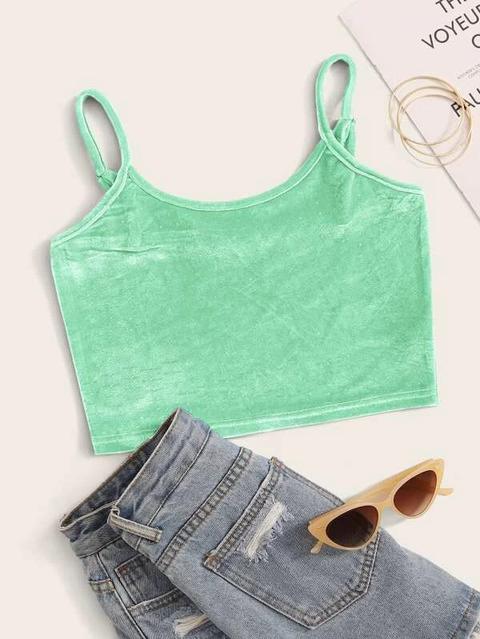 Camis Liso Verde Casual