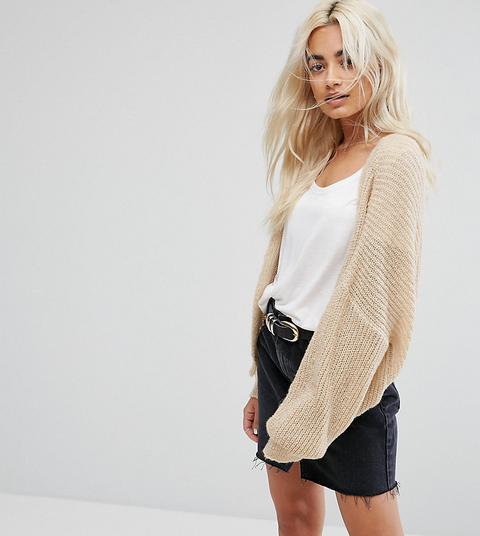 Asos Petite - Cardigan Pesante A Coste Soffice - Pietra