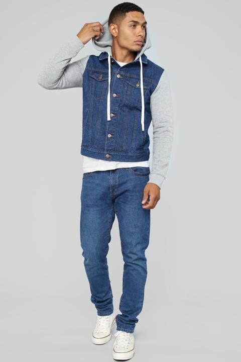 Blaine Hooded Denim Jacket - Medium 