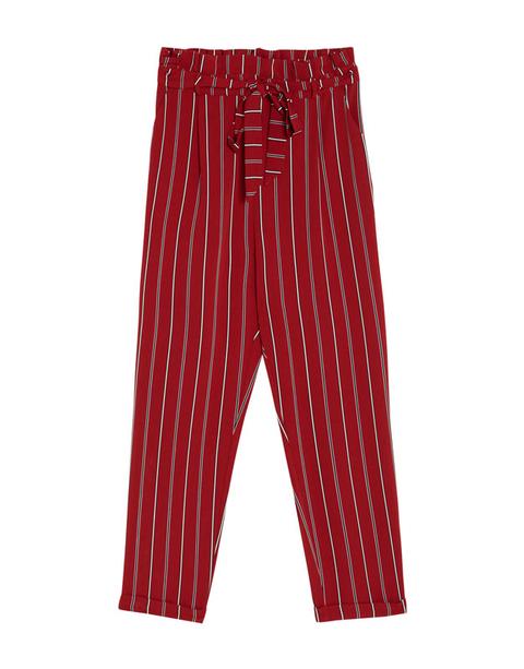 Pantaloni Paper Bag Cintura Con Fiocco