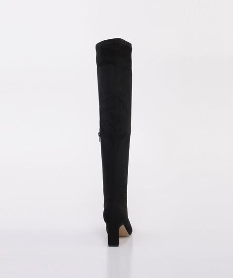 Bota Mosquetera De Tacón Fino Ante Negro de MARYPAZ en 21 Buttons