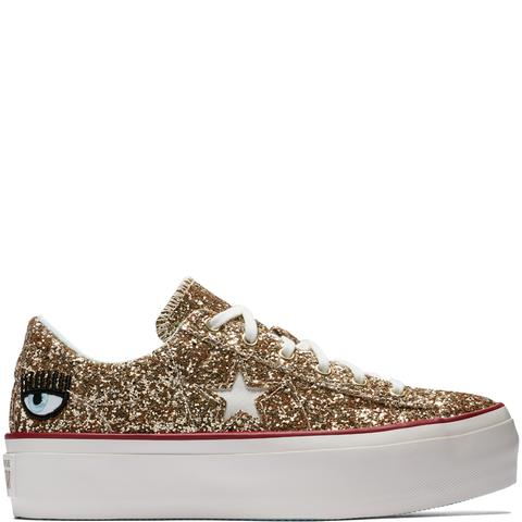 Converse X Chiara Ferragni One Star Platform Glitter