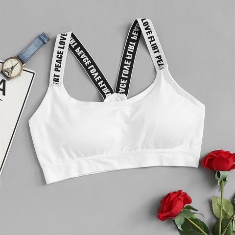 Sexy Lettera Reggiseni Bianco Biancheria