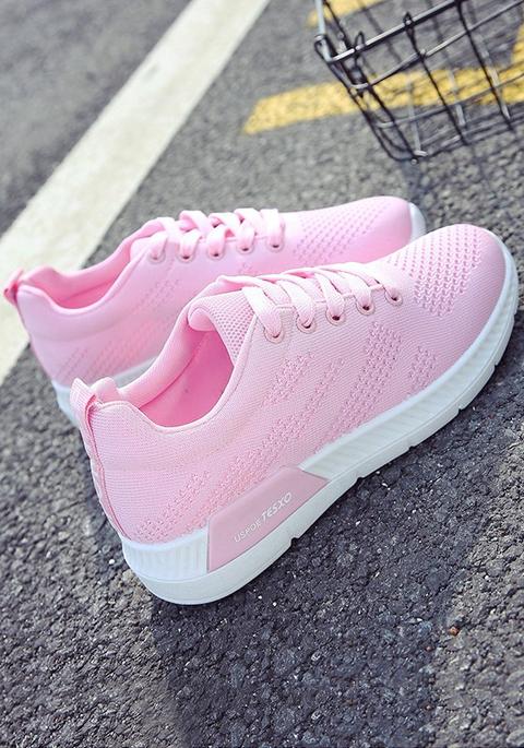 Scarpe Punta Tonda Piatta Casuale Rosa