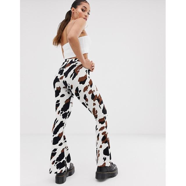cow print flare pants